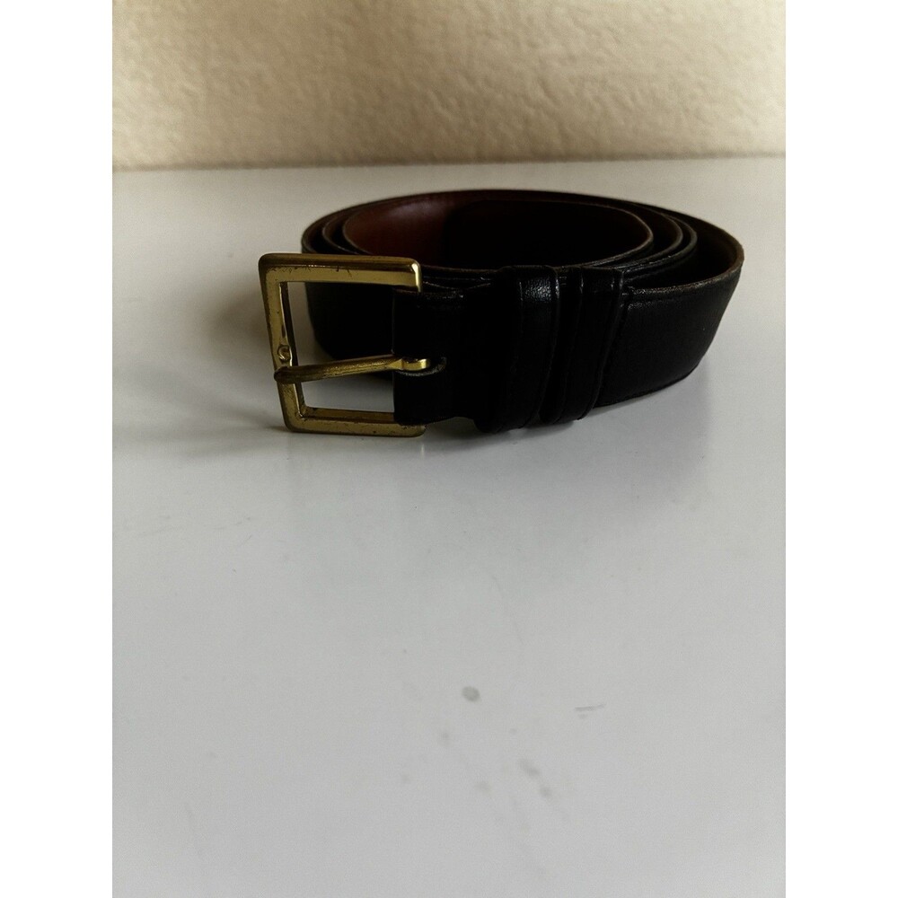Vintage Coach Belt Genuine Leather Black With Golden Buckle 42”